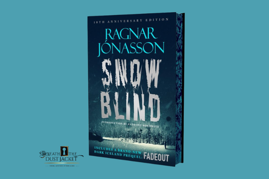 Book cover of 'Snow Blind' by Ragnar Jonasson on a teal background